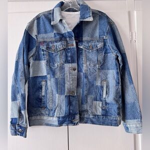 BDG - Urban Outfitters - Blue Denim Checkered Jacket - lightweight - XS